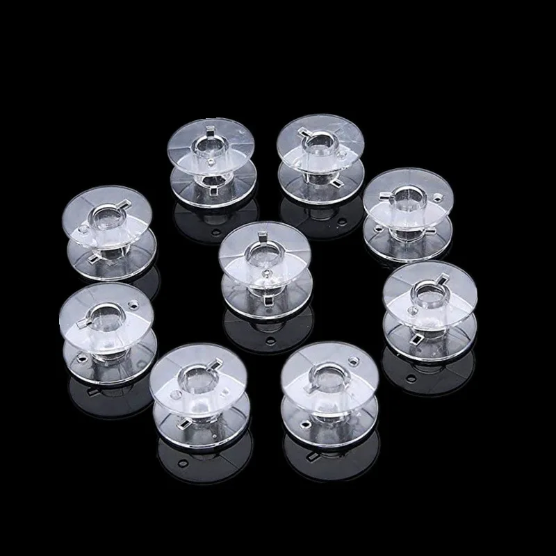 NEW 10Pcs Transparent  Bobbins Spool Sewing Bobbins Spool Plastic Empty Bobbins For Home Sewing Accessories