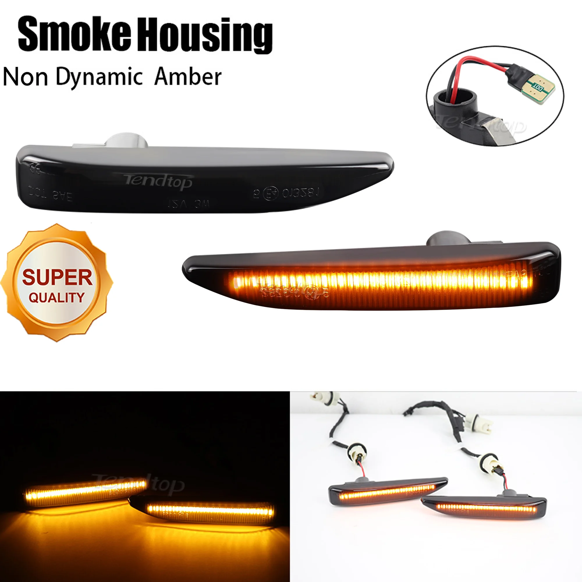 Smoked  Indicator Side Marker Lamp LED Dynamic Turn Signal Light For BMW 7 Series E65 E66 E67 E68 2001-2008