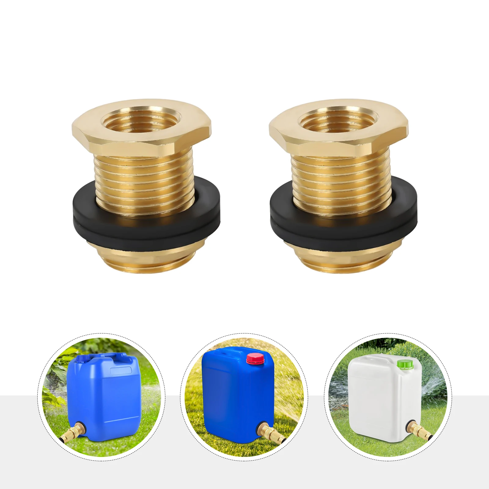 2 Pcs Brass Water Tank Connector, 1/2