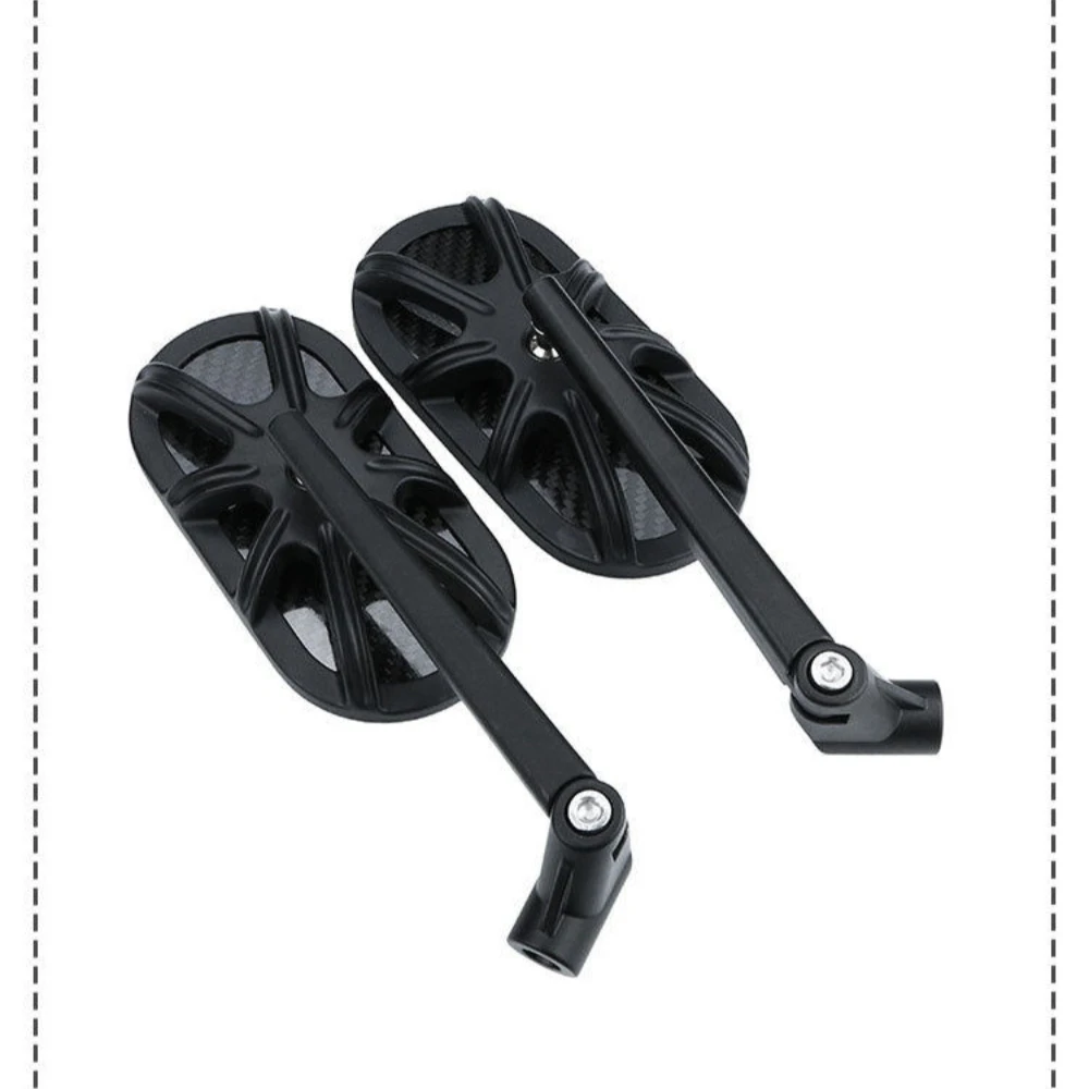 WB2 2pcs 10mm Motorcycle Rearview Mirrors Wide Angle Adjustable Bicycle Handlebar Side Flexible Scooter Reversing Auxiliary