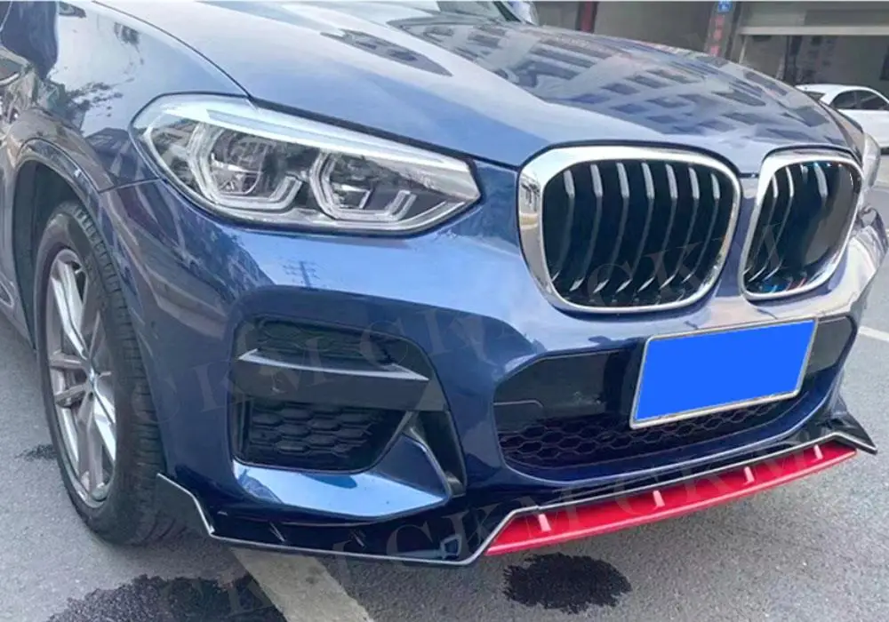 

Carbon Look Car Front Bumper Lip Chin Spoiler For BMW X3 G01 X4 G02 M Sport 2019-2021 Gloss Black Front Lip