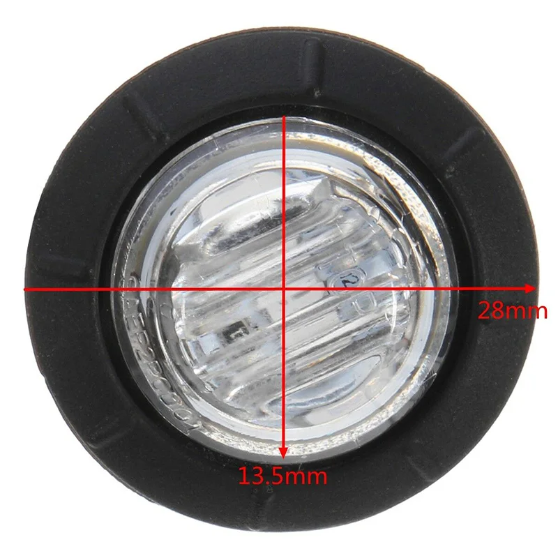 Bright White Truck Trailer Marker Lights, Mini Round LED Button Lights, 4pcs Set, Easy Installation & Long Lifespan