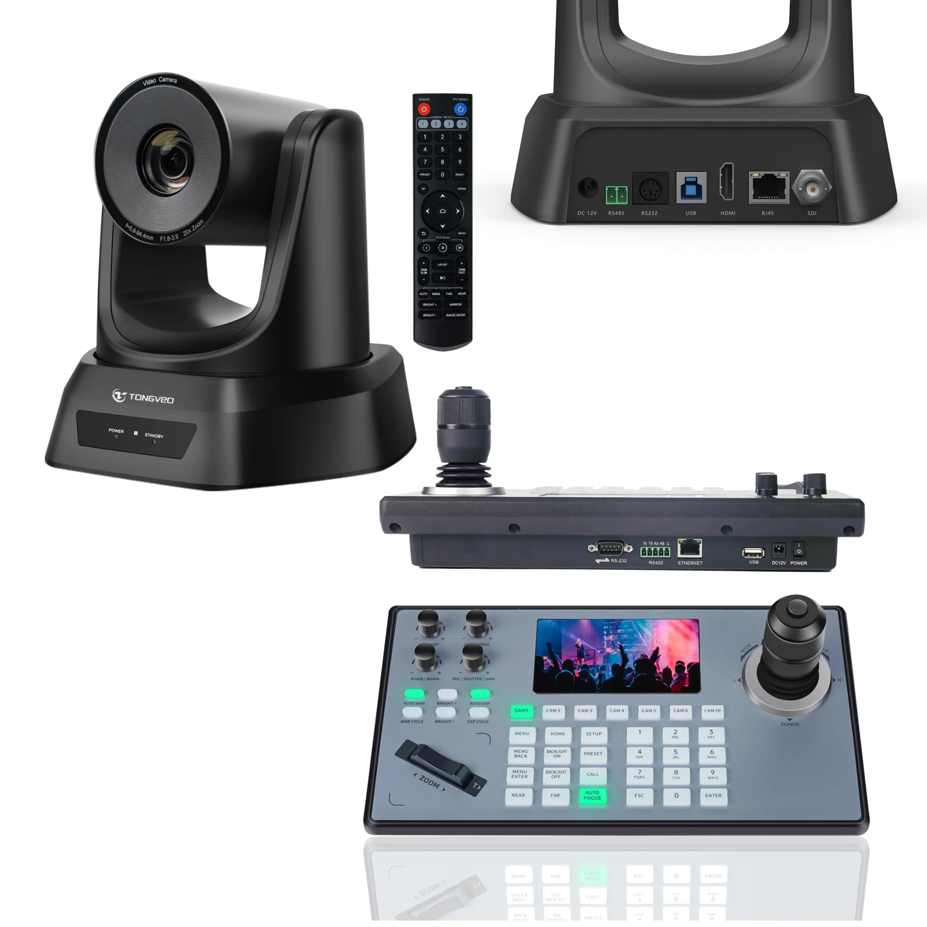 

20x Conference PTZ Camera and 4D Joystick Controller for YouTube Church Event OBS Vmix Live Streaming