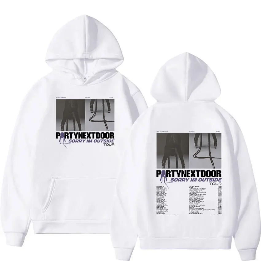 Partynextdoor Sorry Im Outside 2024 Tour Album Hoodie Men's Women Hip Hop Fashion Pullover Sweatshirt Oversized Clothing Hoodies