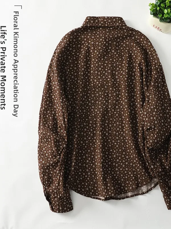 Retro Floral algodón Casual suelto largo Sve mujer irt talla grande Faionable otoño 2025 para pera cuerpo recto pes