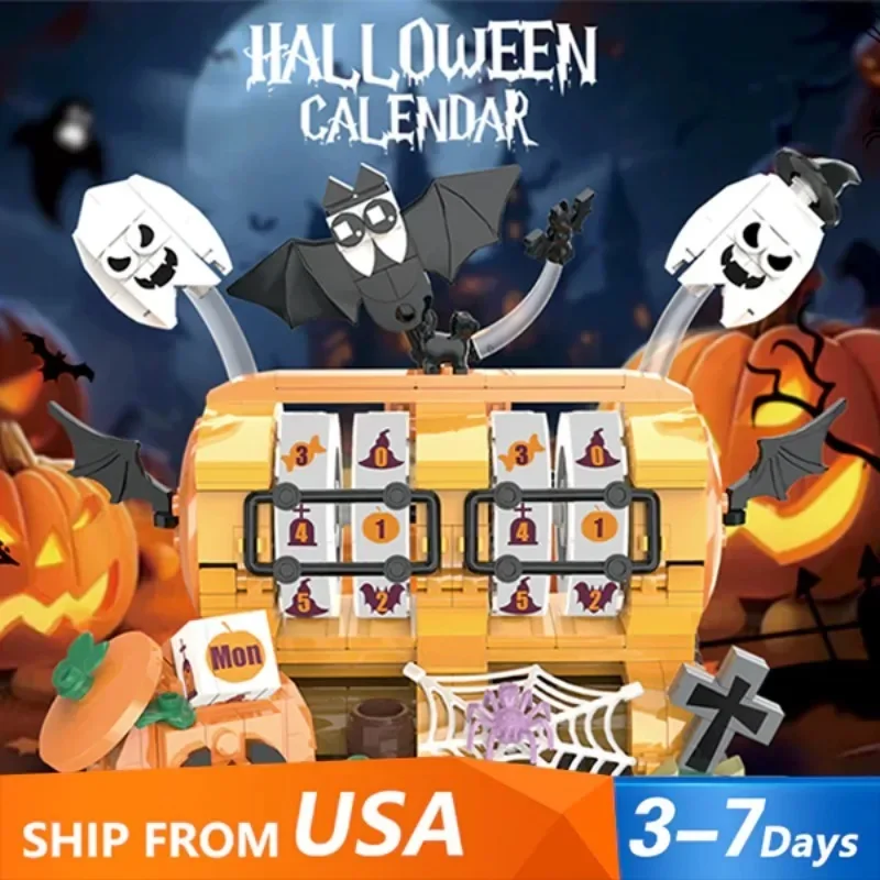 

420 шт., креативные наборы строительных блоков с тыквой на Хэллоуин, держатель для телефона с призраком и тыквой, набор кирпичей, игрушки для сборки «сделай сам», подарки