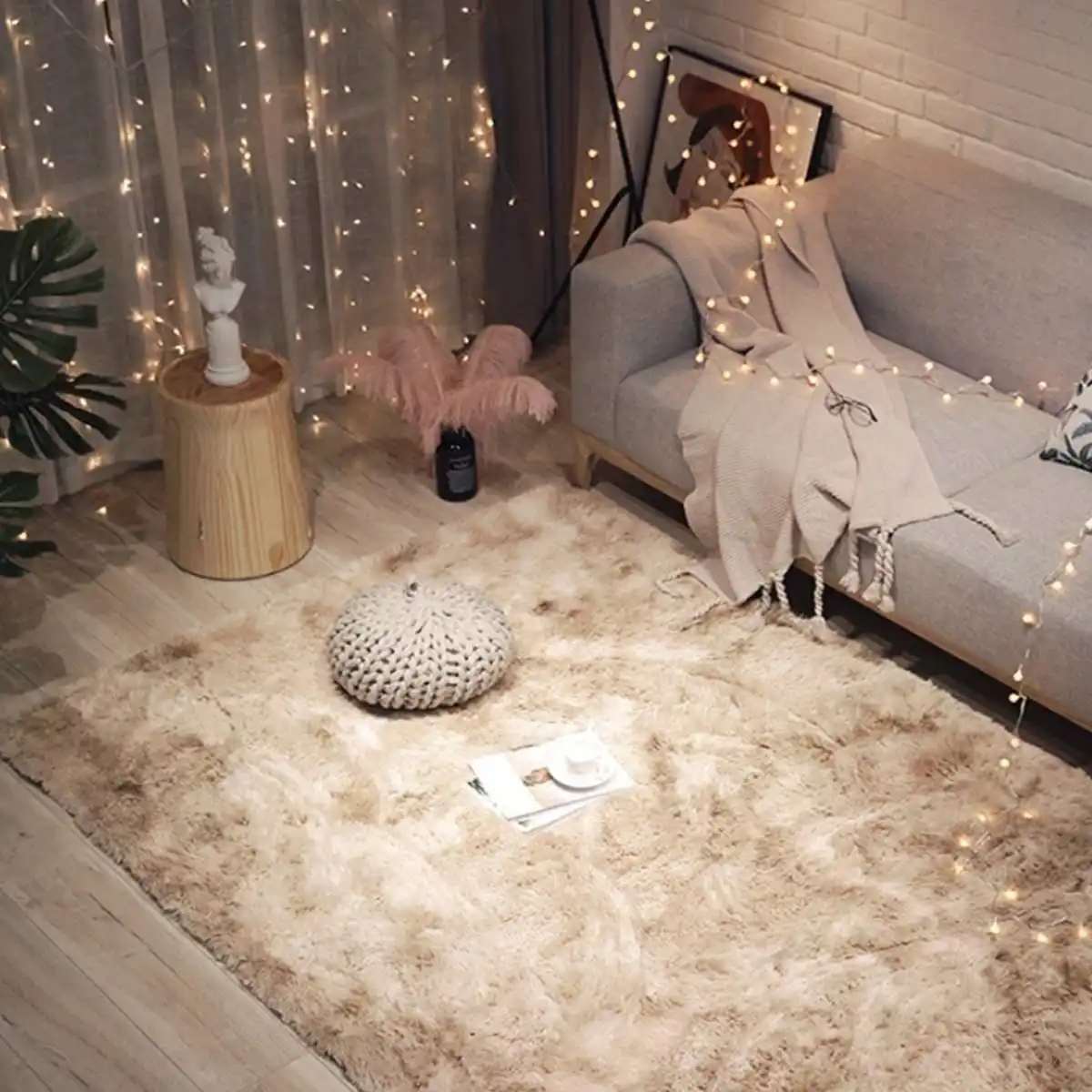 Große Teppiche für Moderne Wohnzimmer Lange Haar Lounge Teppich In Die Schlafzimmer Furry Dekoration Nordic Flauschigen Boden Nacht Matten