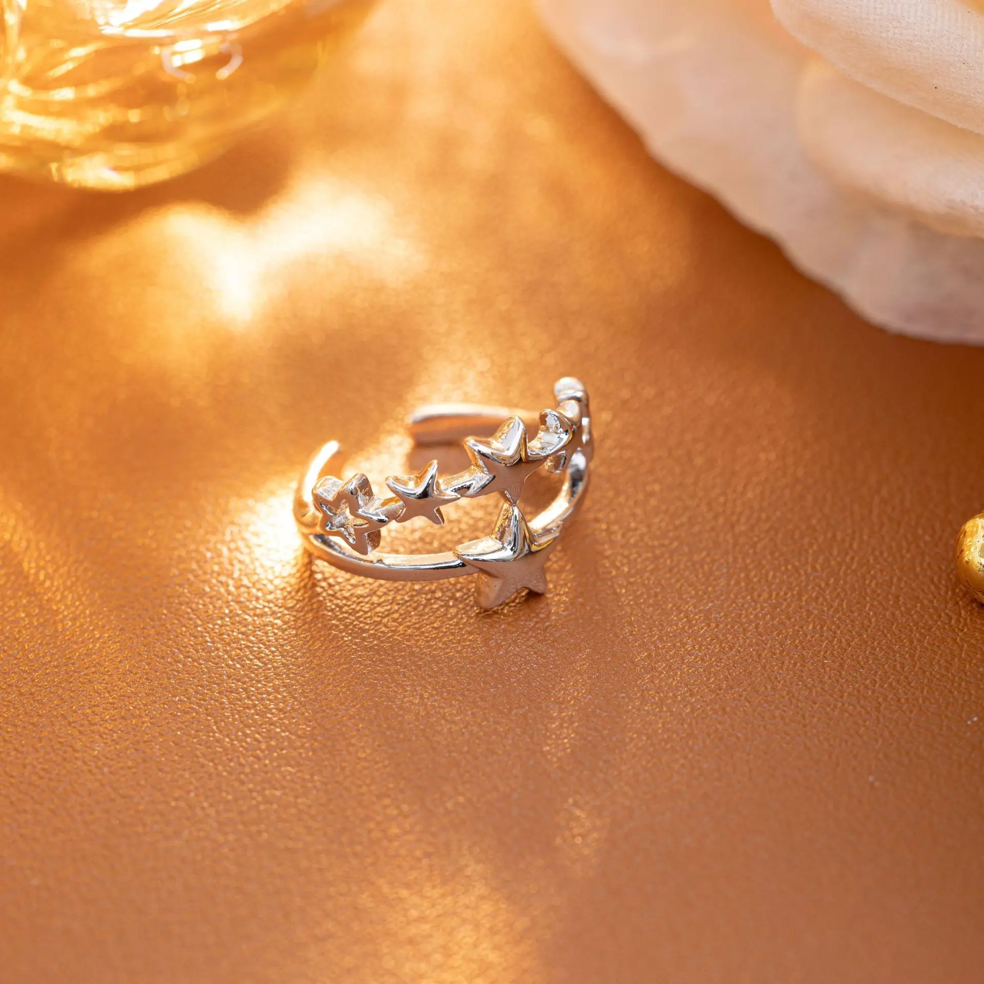 925 Sterling Silver Star Wedding Rings For Women Elegant Jewelry Chrome Accessories Gothic Rings Jewellery Prevent Allergy