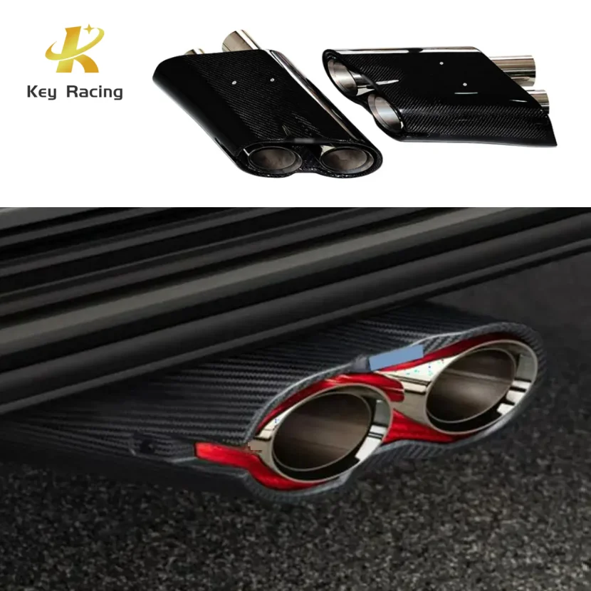 For Mercedes-Benz G Class W463 Dry Carbon Fiber B Style Exhaust Tip Autos Accesorio Tail Throat Pipe With Led Accessoire Voiture