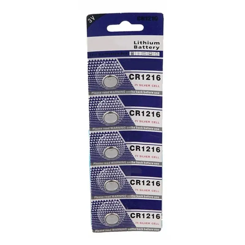 5pc Quality CR1216 Button Cell Batteries Coin Cell Battery Suitable for Watches, Remote Devices Electronics Power Supply