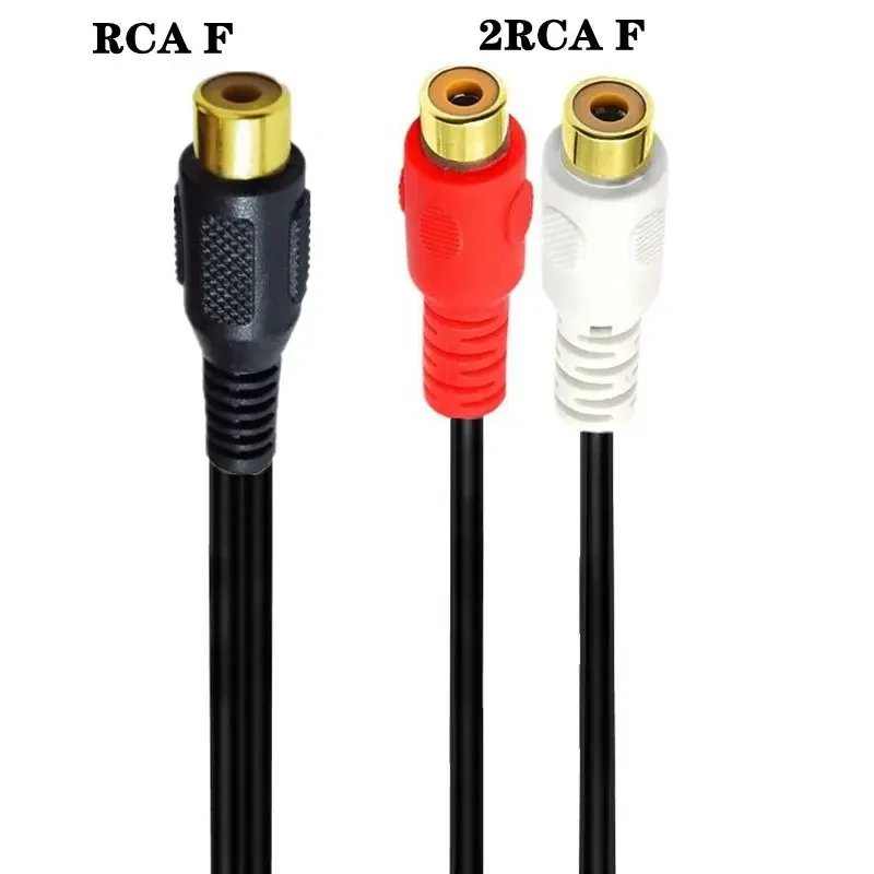 Audio Cable Lotus RCA To Dual RCA Audio Cable Lotus Head 1/2 Audio Video Converter Male To Female