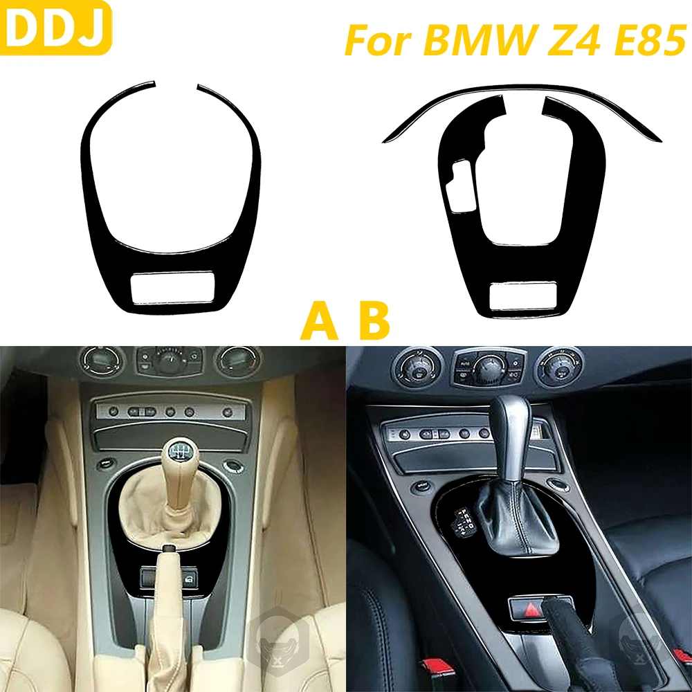For BMW Z4 E85 E86 2003-2008 Piano Black Central Gear Shift Control Frame Panel Cover Trim Car Accessories Decoration Sticker