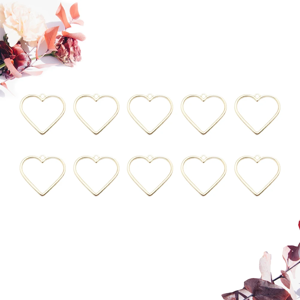 

10 Pcs Heart Pendant Loving Decor Accessories Necklace Edging Love Beautiful Jewelry