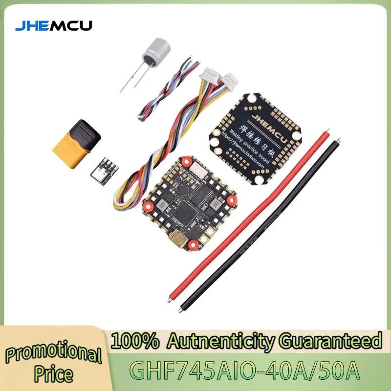 

JHEMCU GHF745AIO MPU6000 F745 Flight Controller BLHELI32 G071 40A / 50A 4in1 ESC 25.5X25.5mm 3-6S for FPV Freestyle Drones