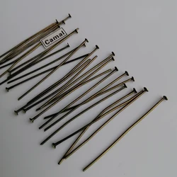 Camal 100PCS Antique Bronze 40mm/1.57inch Flat Head Straight Pins Connector For Crystal Prism Lamp Chandelier Pendant Hanging