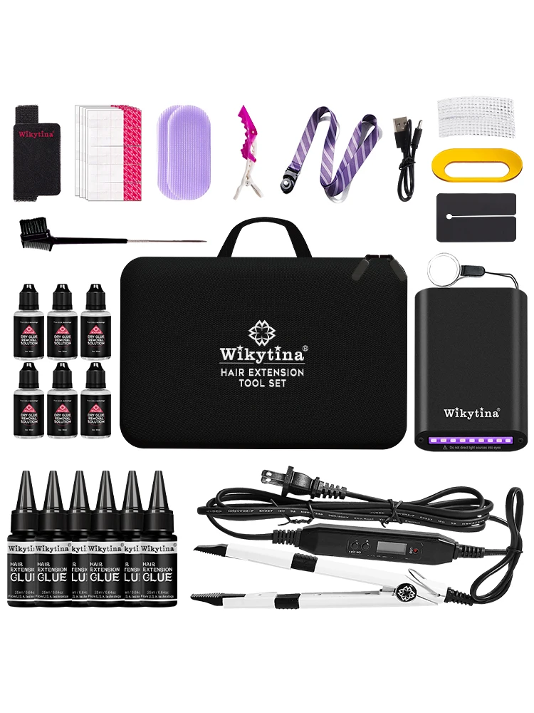 Advanced V Light Hair Extension Tools Kit mit UV-Kleber-Haarverlängerungsmaschine für den professionellen und privaten Gebrauch