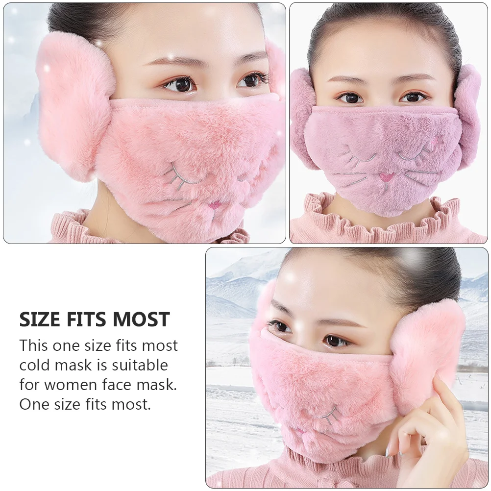 

5pcs Winter Thicken Face Mask For Women Warm Half Ear Cover Cycling Skiing Outdoor Sport Earmuffs Windproof Cold Weather