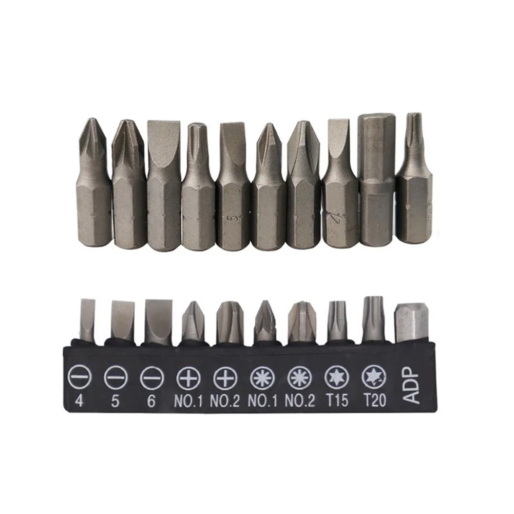 

10Pcs Insert Bit Set Torx Flat Head Cross Electric Screwdriver Screws Head Accessory For Cordless Screwdrivers And Drills