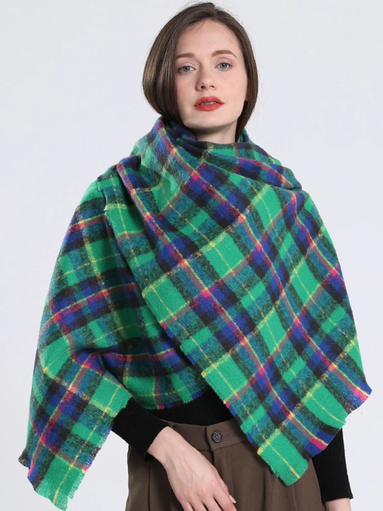 Neue Frauen Männer Schal Winter Vintage Plaid Schal Damen Pashmina Mujer Femme Foulard Bufanda Wrap Schals Echarpe Hiver Unisex