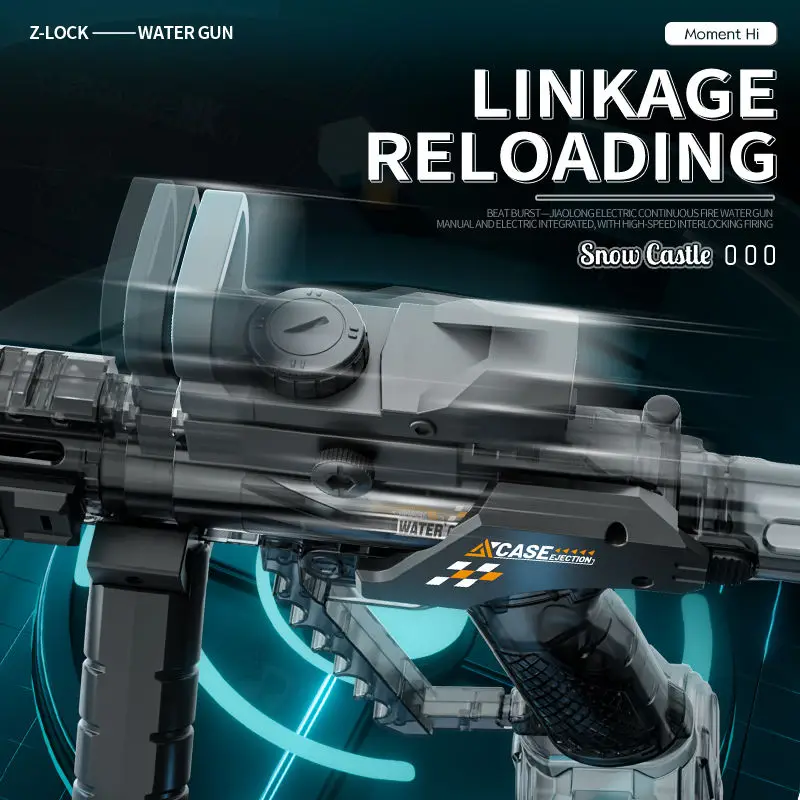 2026 Long Range Shooting Electric Water Gun Toys Automatic Fights Toy Sensor Muzzle Flame Squirt Gun Summer Beach Pool Party Toy view 6