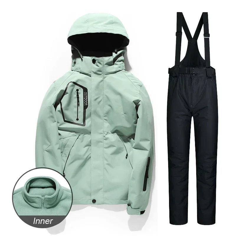 

New Ski Suit Women Winter Ski Fleece 3 In 1 Jackets and Snow Pants Warm Waterproof Female Jacket Snowboard Hiking Camping Brand
