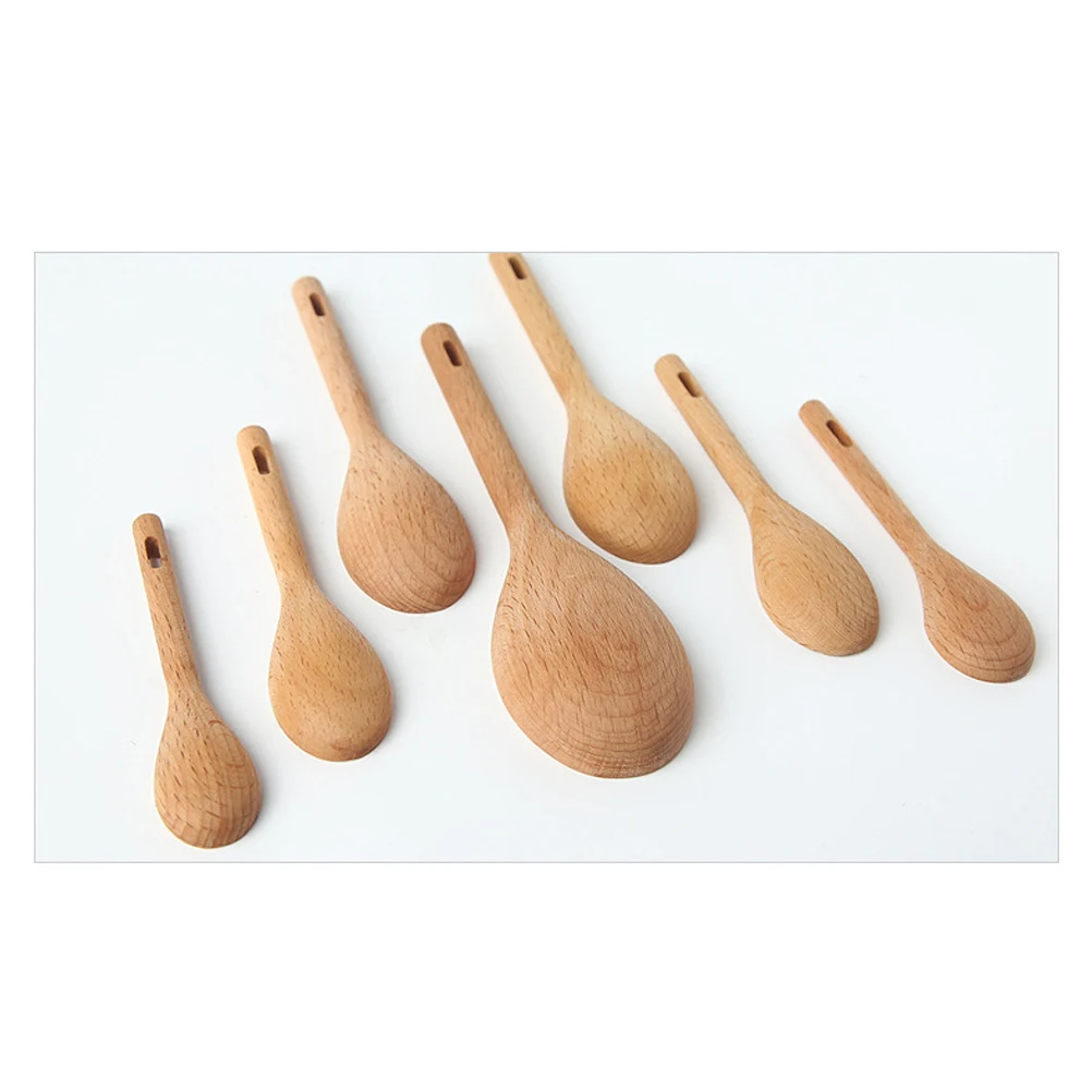 

4 Pcs Wooden Measuring Spoons Set Engraved Accurate Beech Material Non Toxic Kitchen ToolSpoons Dry Liquid Ingredients Weighing