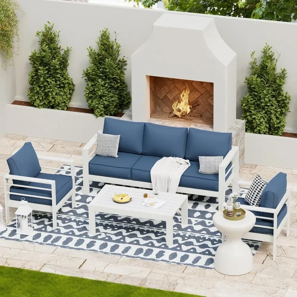 

Aluminum Patio Furniture Set, Metal Patio Furniture Outdoor Couch, Aluminum Patio Chairs Outdoor Seating Set for Balcony