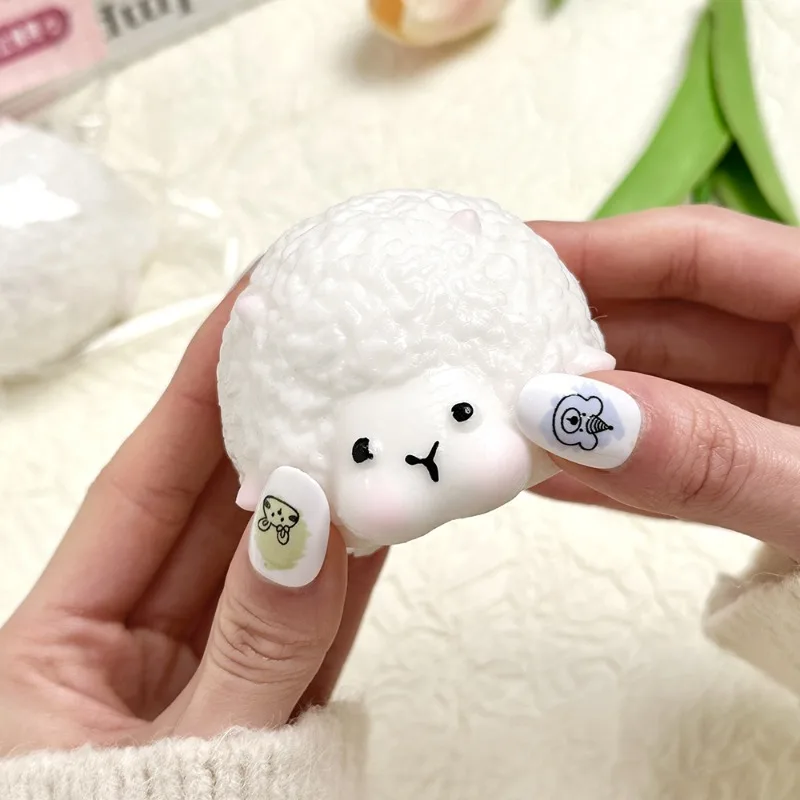 Squishy Creme Schaf Squeeze Spielzeug Niedliche Tiere Zappeln Spielzeug Super Weiche Fett Schafe Dekomprimieren Geschenk Stress-linderung Hand Entspannende Spielzeug