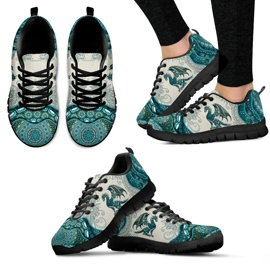 Custom Made Bohemian Mandala Design Fashion Sneakers Charizard Print Shoes Animal Design Basketball Shoes Casual Sneakers Flats