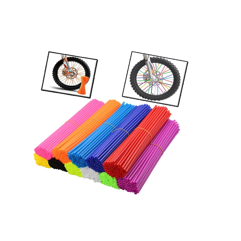 36/72pcs motorcycle wheel spoke protector bike skin wrap tube decorative protective cover dirt bike spoke cover cool accessories