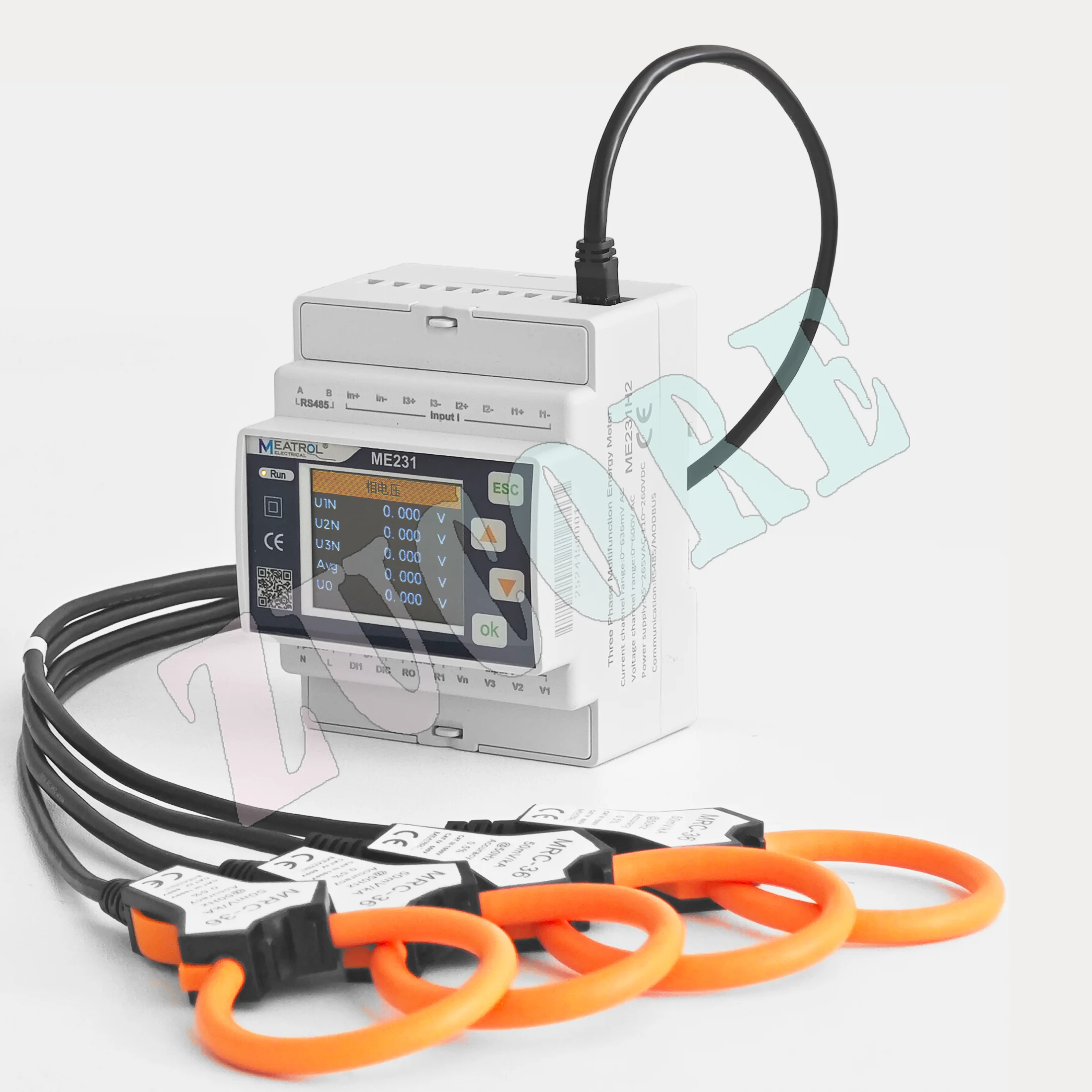 Rail type smart meter ME231 directly supports Roche coil, zero sequence current, does not contain Roche coil