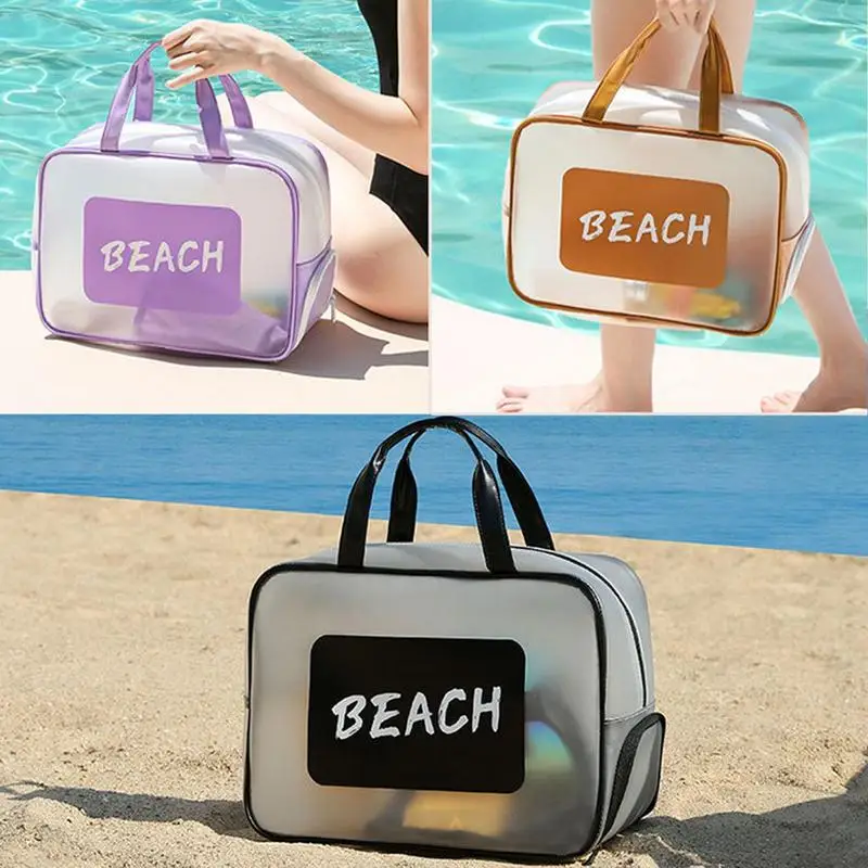 Waterproof Beach Bag Travel Tote Travel Organizer With Zipper And Handle Large Capacity Wet Dry Separation Waterproof For