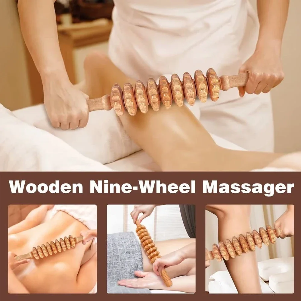 1Pcs Wood Therapy Massage Tools Wooden Lymphatic Drainage Massager for Anticellulite, Body Contouring, Muscle Relax