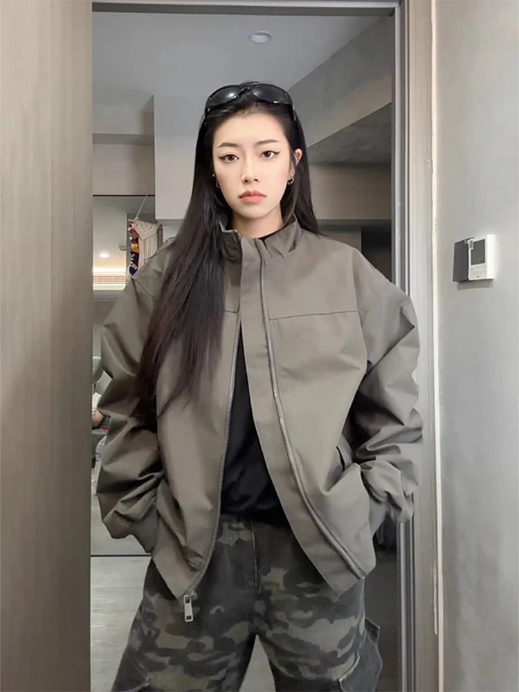 

Wolf ey Tee-Proof Jaet Flight Suit ort Wide Collar Workwear Outerwear Men's Spring Autumn Trendy Brand Baseball...