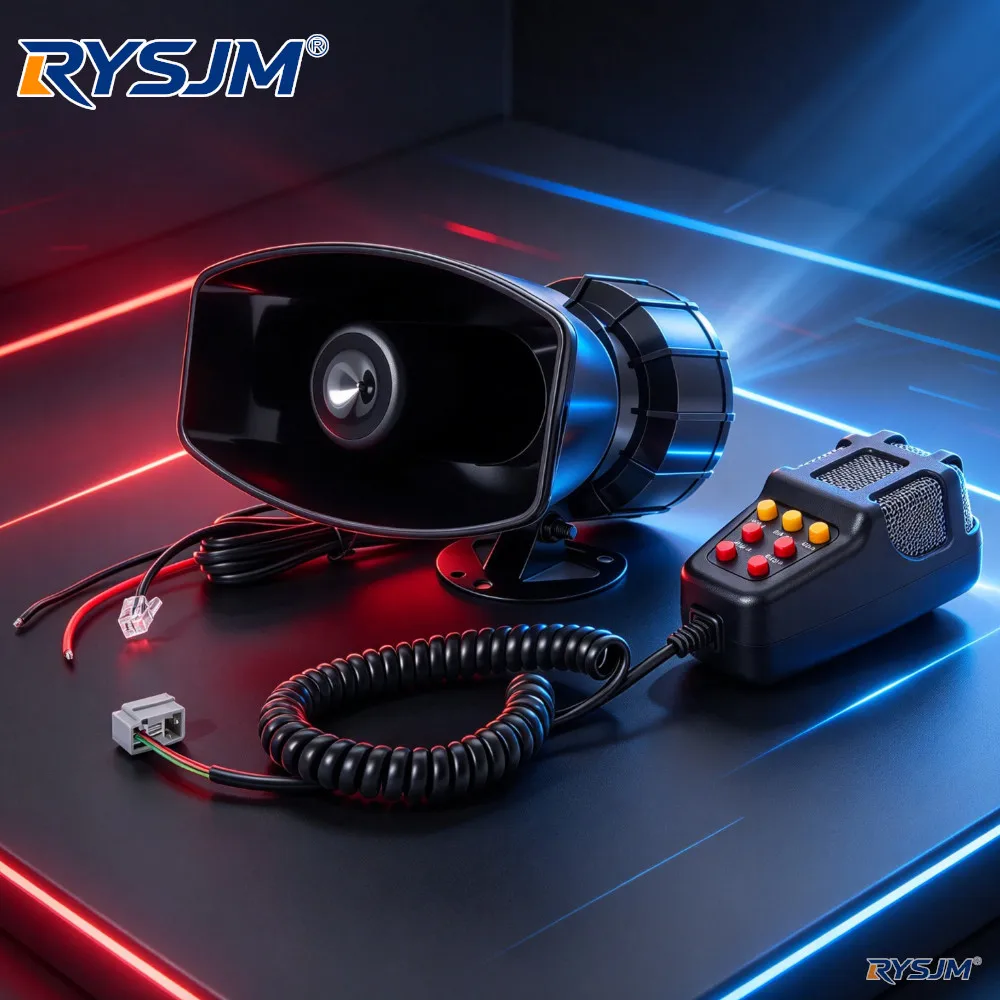 7-Sound Loud Car Warning Alarm Truck Alarm Loudspeaker 12V Siren Air Horn Megaphone Car Horn 110DB For Auto Vehicle