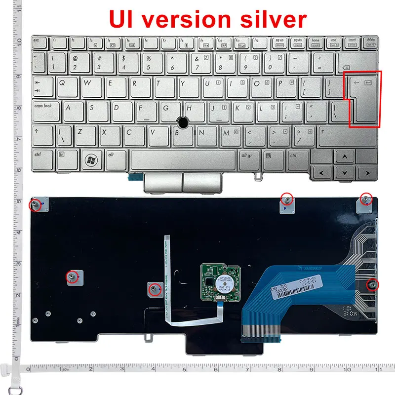 NEW English Laptop Keyboard for HP 2740 2740p 2740V  Silver US