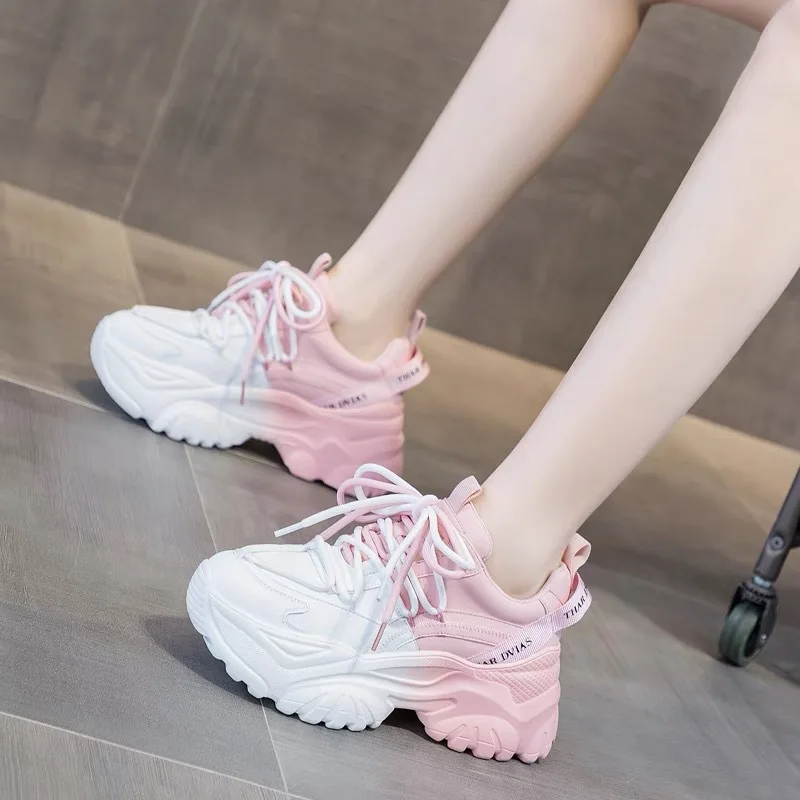 Dad's Shoes 2023 Spring New Autumn/Winter White Popular Thick Sole Versatile Casual Sports Shoes Little White Women's Shoes