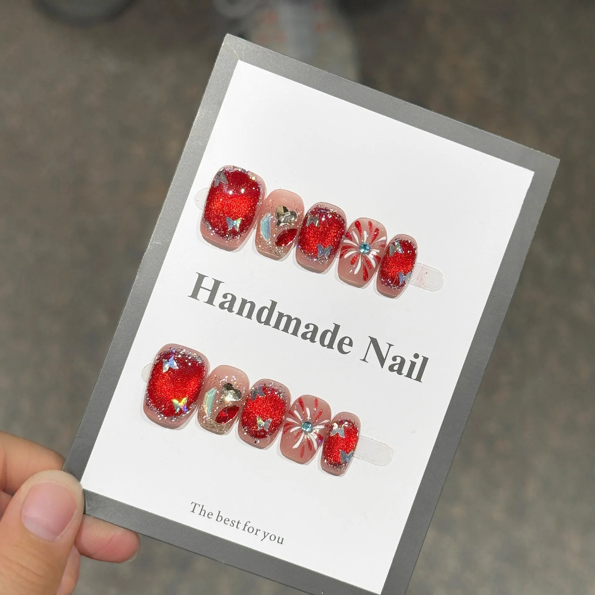 

10 шт., пресс для ногтей ручной работы, чистый, ручная работа, ношение ногтей, ручная работа, кошачий глаз, бабочка, съемный маникюр, накладные ногти