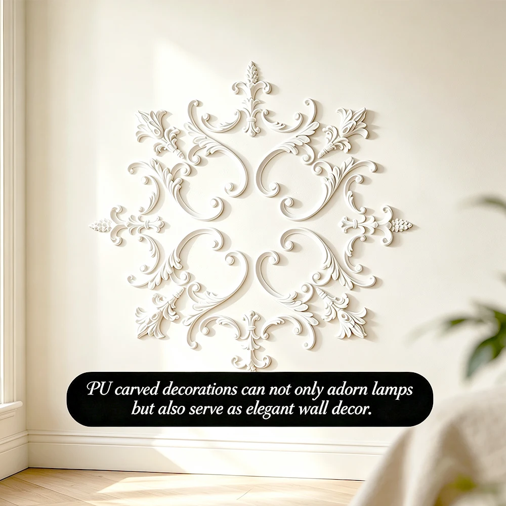 Large PU Decorative Ceiling Medallion,French Ornate Chandelier Medallion,Light Fixture Base for Home Lighting Wall Ceiling Decor