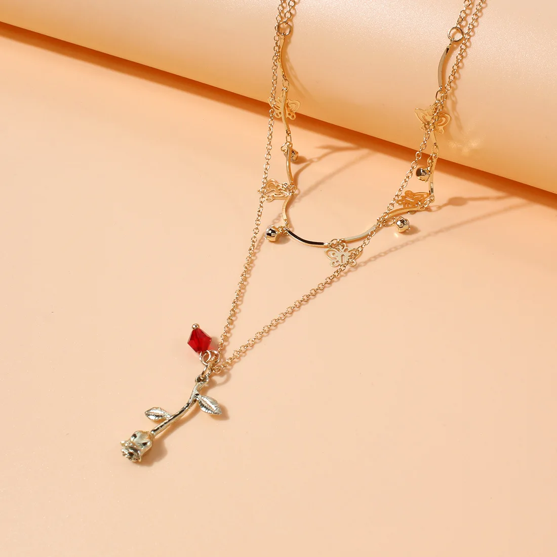 DIY accessories European and American fashion jewelry simple ins wind fine chain necklace femininity butterfly fringe geometric