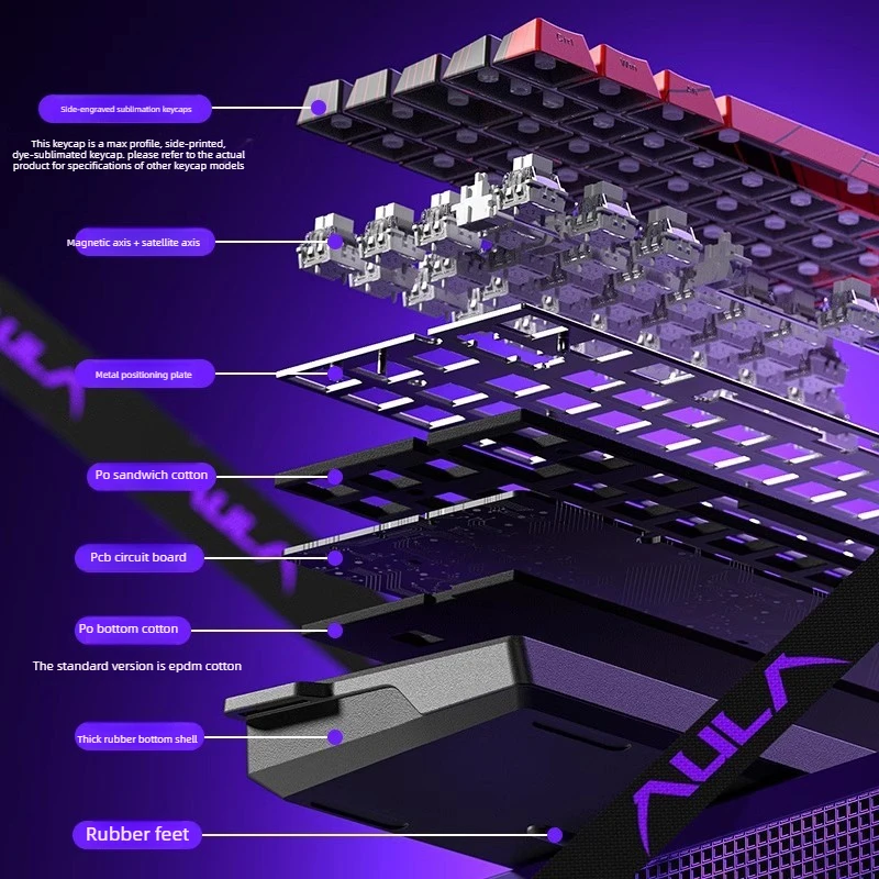 AULA WiN60/68HE teclado magnético de eje magnético teclado mecánico con cable personalizado usb esports teclados de juegos de escritorio