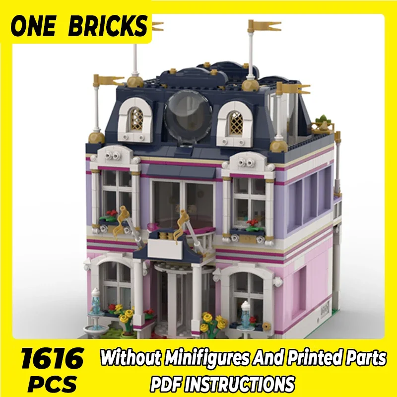 Moc Building Blocks Modular Street View Upscale Hotel Technical Bricks DIY Assembly Construction Toys For Childr Holiday Gifts