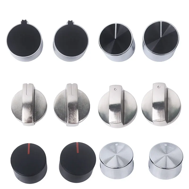 

2 шт. ручки для газовой плиты, круглые поворотные переключатели управления, 8 мм, материал из сплава, запасные части для газовой плиты для домашнего использования