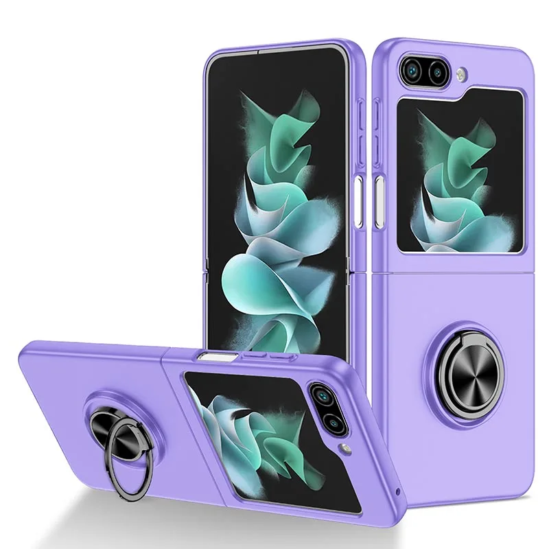 Luxury Shockproof Magnetic Car Ring Holder Phone Case For Samsung Galaxy Z Flip Fold 1 2 3 4 5 5G Cover