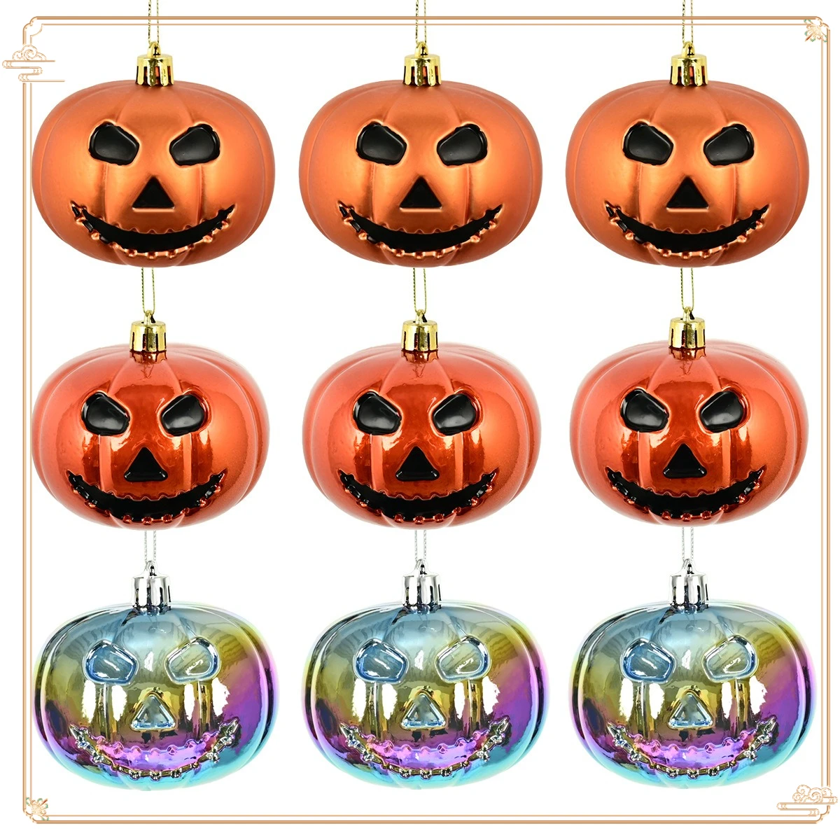 

3PCS Halloween Party Decoration Pumpkin Hanging Decoration Ghost Festival Decoration Pendant Retro Decorations Pendant Halloween