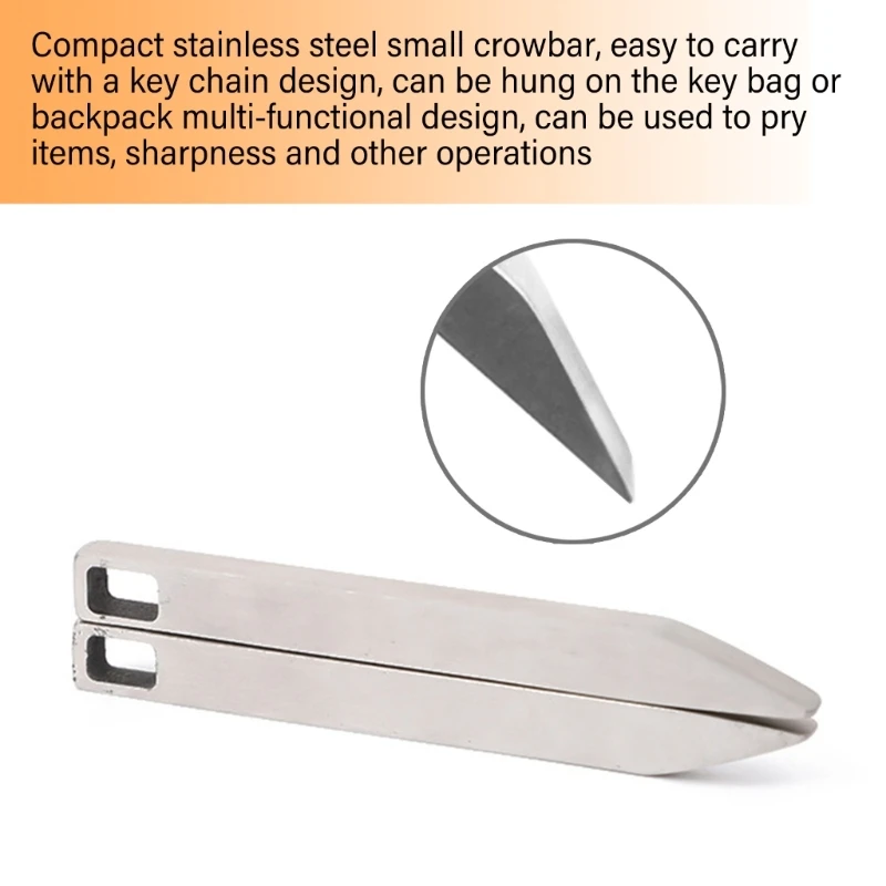 Y1UB Stainless Steel Crowbars Portable Small Prybar Keychains Bottle Opener Easy Carry