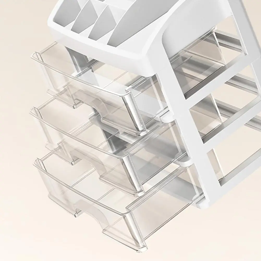 Plastic Drawer Makeup Storage Box Dormitory Finishing Shelf Cosmetics Skin Care Dressing Table Desktop Stationery Box