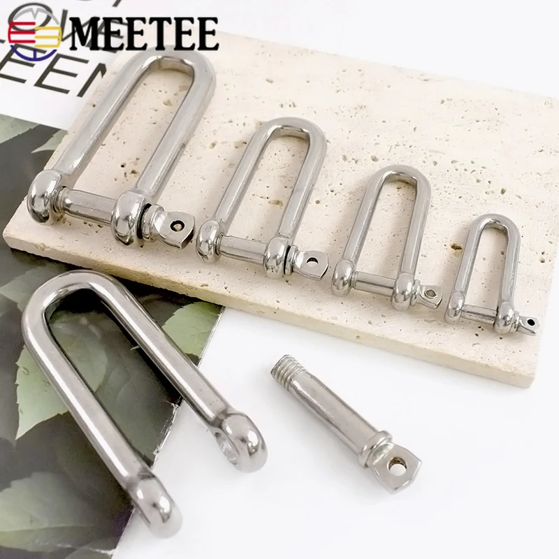 

2-5Pcs 304 Stainless Steel Ring Buckle Detachable Extended D Rings Buckles for Paracord Bag Adjust Clasp DIY Sewing Accessories