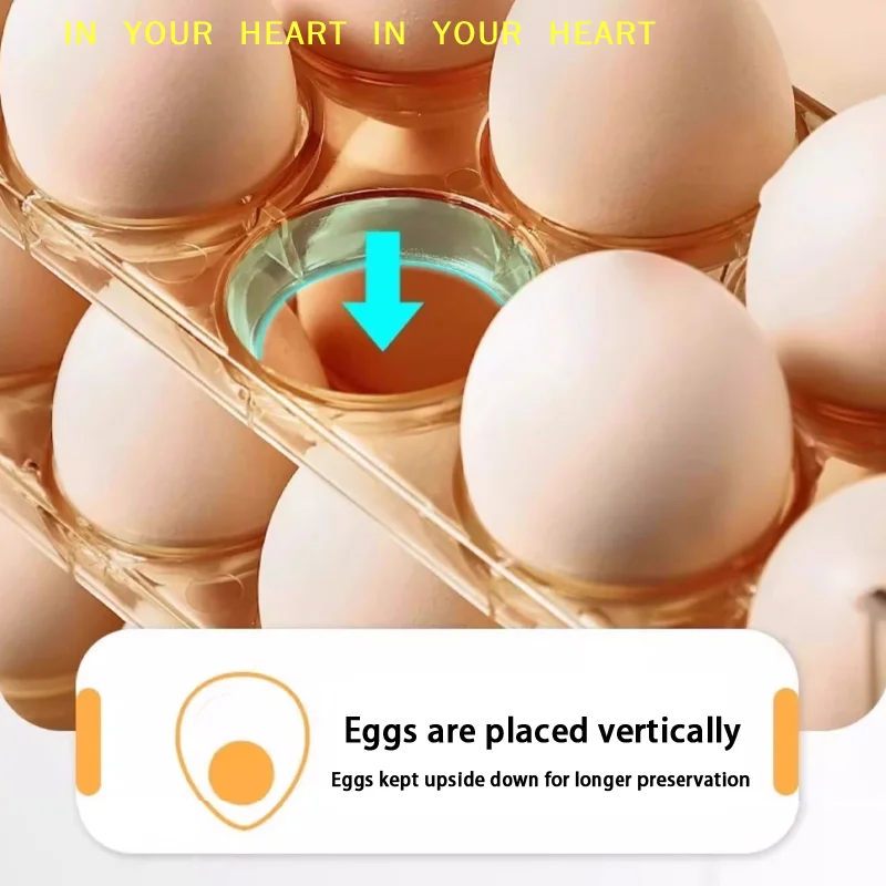 【X】Portable Multi-Layer Egg Tray Organizer, Auto Opening/Closing Egg Holder Kitchen Large Capacity Egg Fridge Storage Box