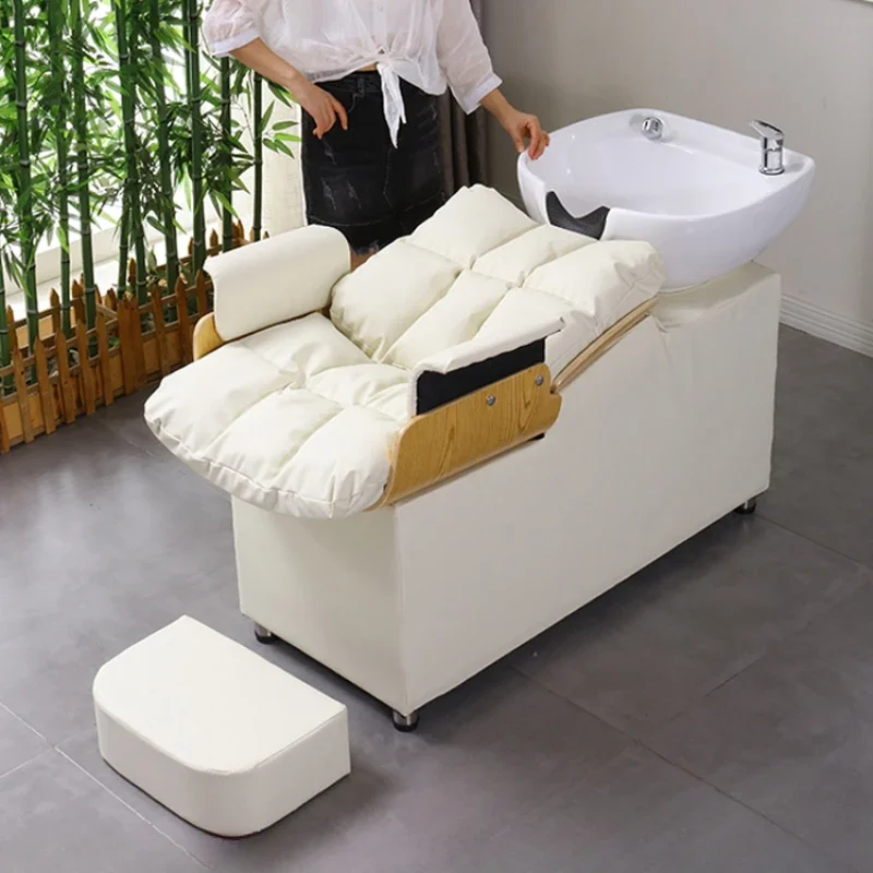 

Luxury Comfort Shampoo Bed Barber Massage Head Spa Beauty Salon Shampoo Chairs Shower Sink Cama De Champu Beauty Furniture